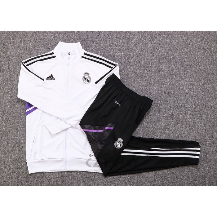 Tuta da Track di Giacca Real Madrid 2022-2023 Bianco e Purpura